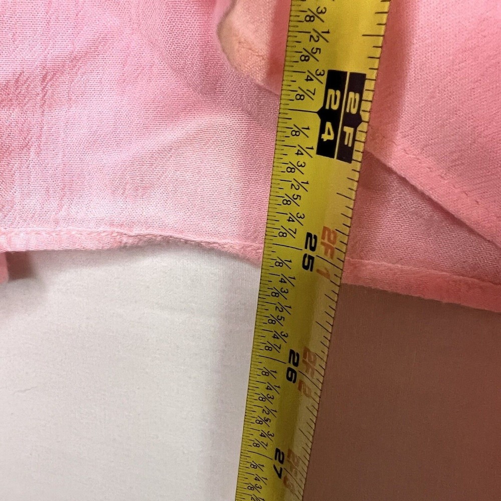 Lilly Pulitzer Paradise Pink Julietta Cold Shoulder Caftan Tassled Blouse S/XS - Picture 6 of 8